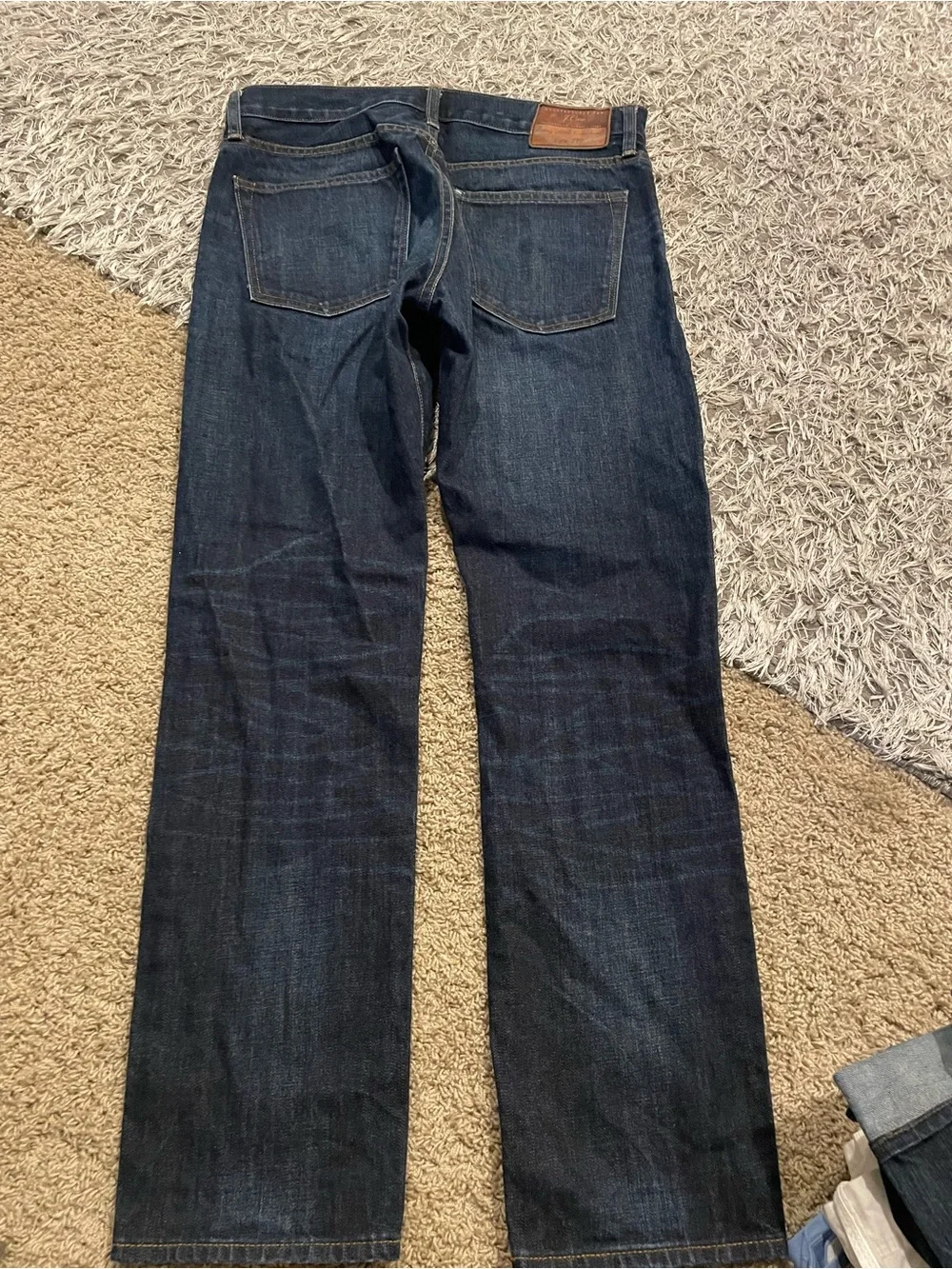 J. Crew Men's Straight Jeans in Dark Indigo Blue